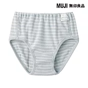 【MUJI 無印良品】兒童針織內褲 120 淺藍橫紋