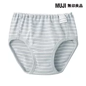 【MUJI 無印良品】幼兒有機棉針織內褲 90 淺藍橫紋