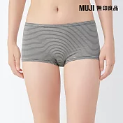 【MUJI 無印良品】女彈性平口內褲 S 深灰橫紋