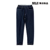 【MUJI 無印良品】兒童彈性針織丹寧感緊身褲 110 暗藍