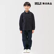 【MUJI 無印良品】兒童彈性丹寧感寬鬆舒適褲 110 暗藍