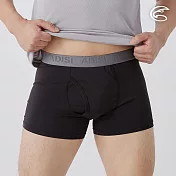 ADISI 男Tactel Pro快乾排汗四角內褲(開檔) AUP2591008 (S-3XL) 黑色 S 黑色