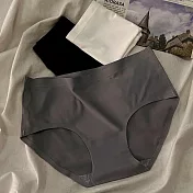 【唯蜜色】一片式舒適無痕冰絲親膚彈力中腰女用內褲 M 灰色