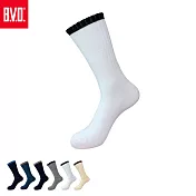 【BVD】撞色男長襪(B659襪子/休閒襪/中筒襪) 白25-28CM