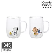 康寧PYREX SNOOPY 史努比美味早午餐耐熱雙層玻璃杯345ml-2入組