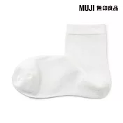 【MUJI 無印良品】女足口柔軟舒適直角短襪23-25cm 柔白