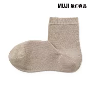 【MUJI 無印良品】女足口柔軟舒適直角短襪23-25cm 淡棕