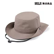 【MUJI 無印良品】透氣撥水加工附防水膠條有簷帽56.5-59cm 摩卡棕
