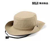 【MUJI 無印良品】透氣撥水加工附防水膠條有簷帽56.5-59cm 米色