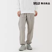 【MUJI 無印良品】男撥水加工尼龍可攜式防風褲 XL 淺灰