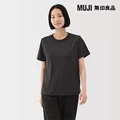 【MUJI 無印良品】女抗UV吸汗速乾圓領短袖T恤 S 深灰