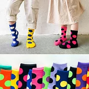 【AnZa】兒童彩色圓點色韓式短襪中筒襪(3入組) B組-M