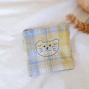 【小犬工作室】雙色棉麻刺繡杯墊  with my cat