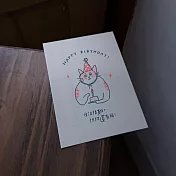 【小犬工作室】阿咪祝你生日快樂 明信片  橘x綠