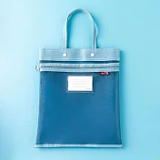 【素包包】手提袋 學生墨蘭迪色科目分類網紗拉鍊文件袋(89035) ＿深藍