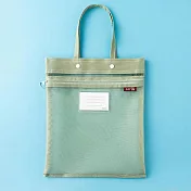 【素包包】手提袋 學生墨蘭迪色科目分類網紗拉鍊文件袋(89035) ＿墨綠