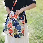 【素包包】英式鄉村風大麗花側背斜跨單肩柔軟棉布袋(26085) _大麗花