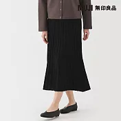 【MUJI 無印良品】女萊賽爾寬襬裙 M 黑色