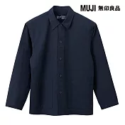 【MUJI 無印良品】男水洗平織布襯衫式外套 S 黑色