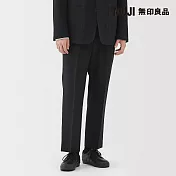【MUJI 無印良品】男撥水加工彈性打褶褲 S 黑色