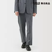【MUJI 無印良品】男撥水加工彈性打褶褲 S 墨灰