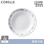 【美國康寧 CORELLE】優雅淡藍6吋深盤