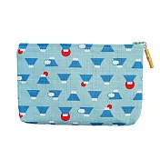 【日本製】-職人工藝手工製作富士山竹節收納包 富士天藍