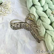 【卡樂熊】晶亮系列．曲線造型抓夾/鯊魚夾- 飄帶茶透色