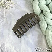 【卡樂熊】霧感系列．方頭素色造型抓夾(五色)- 磨砂咖色