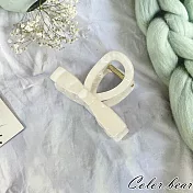 【卡樂熊】潤澤雲紋系列．水墨紋理造型抓夾/鯊魚夾(八款)- 米色蝶結