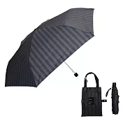 【日本Attain】Sheer Stipe條紋 輕量折傘(附傘袋) ‧ 黑