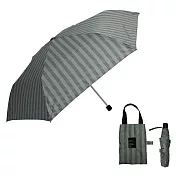 【日本Attain】Sheer Stipe條紋 輕量折傘(附傘袋) ‧ 卡其灰