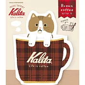 【日本Wa-Life】Kalita咖啡機系列 咖啡杯造型小信紙 ‧ Brown coffee