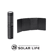 ADAMOUTDOOR 二代萬用伸縮野營燈+30W折疊太陽能充電板.戶外露營燈 伸縮燈 USB充電燈 多功能照明燈 工作燈磁吸燈 黑+30W折疊太陽能充電板