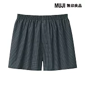 【MUJI 無印良品】男棉質平織布前開平口褲 S 黑格紋