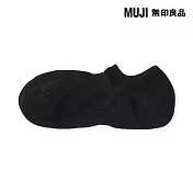 【MUJI 無印良品】男淺口直角襪25-27cm 黑色