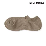 【MUJI 無印良品】男淺口直角襪25-27cm 灰棕