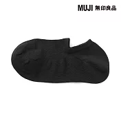 【MUJI 無印良品】女輕薄淺口直角襪23-25cm 黑色