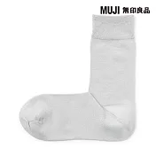 【MUJI 無印良品】女足口柔軟莫代爾混輕薄直角襪23-25cm 灰銀