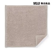 【MUJI 無印良品】棉柔軟毛巾手帕 淺米