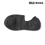 【MUJI 無印良品】男腳跟防滑淺口直角襪25-27cm 墨灰
