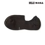 【MUJI 無印良品】男腳跟防滑淺口直角襪25-27cm 棕色