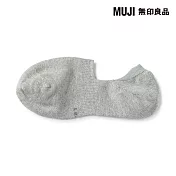 【MUJI 無印良品】男腳跟防滑淺口直角襪25-27cm 灰色