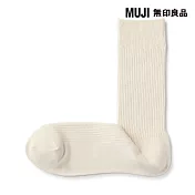 【MUJI 無印良品】男不易鬆脫螺紋直角襪25-27cm 原色