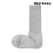 【MUJI 無印良品】男圈絨足口伸縮直角襪25-27cm 灰色