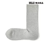【MUJI 無印良品】男圈絨直角襪25-27cm 灰色