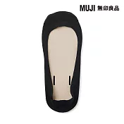 【MUJI 無印良品】女足尖無側縫淺口隱形襪23-25cm 黑色