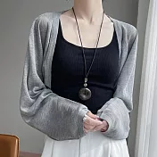 【MsMore】 夏日冰絲防曬針織開衫蝙蝠袖薄紗罩衫# 125502 FREE 灰色