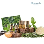 【Blueseeds芙彤園】每日舒活滾珠按摩精油5支組(綠) (薰衣草/柑橘/茶樹/迷迭香/檸檬)