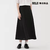 【MUJI 無印良品】女涼感寬襬裙 S 黑色